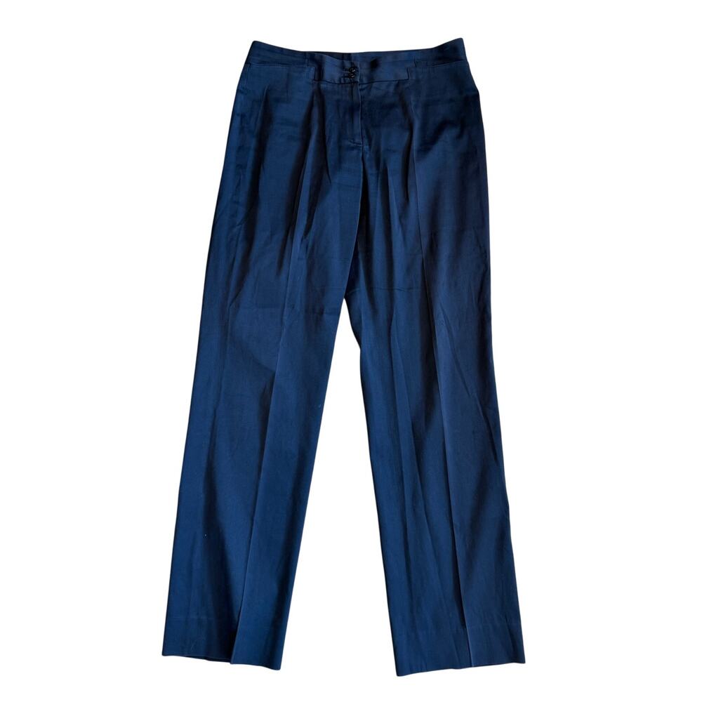 Faconnable Platine France Womens Pants 26 x 28 Navy Cigarette Cotton Silk Blend